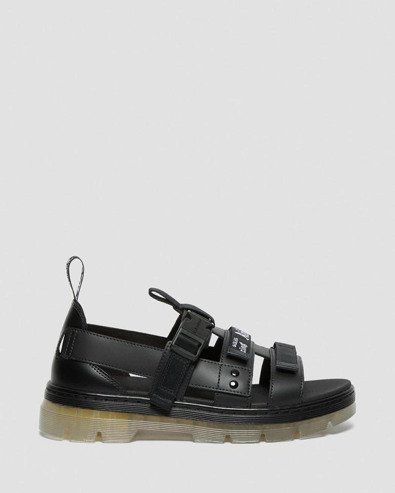 Men's Dr Martens Pearson Iced Casual Strap Sandals Black | AU 640VRW